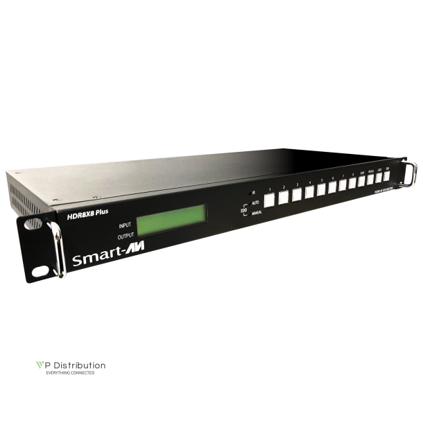 SmartAVI HDMI,8-Port,  4K 8x8 Matrix Switch with IR Remote. Includes: [HDR-8X8-Plus, SRC-2A, PS5VD4A]