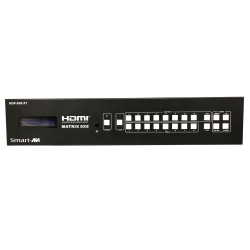 SmartAVI HDMI,8-Port, 4K 8x8 Matrix with CAT5/5e/6 Outputs and PoE. Includes: [HDR-8x8-XT, IR Remote, CCPWR06]