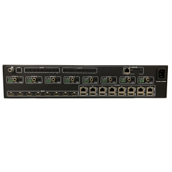SmartAVI HDMI,8-Port, 4K 8x8 Matrix with CAT5/5e/6 Outputs and PoE. Includes: [HDR-8x8-XT, IR Remote, CCPWR06]