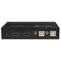 SmartAVI HDMI, 2-Port, KVM Switch with USB 2.0 and Stereo Audio support. Includes: [HKM-02, PS5VD2A]