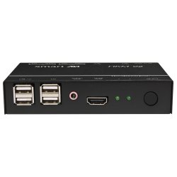 SmartAVI HDMI, 2-Port, KVM Switch with USB 2.0 and Stereo Audio support. Includes: [HKM-02, PS5VD2A]