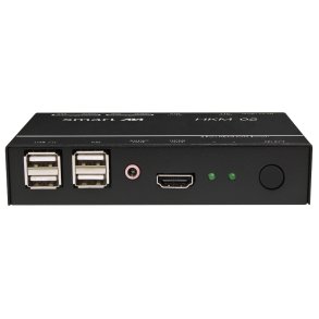 SmartAVI HDMI, 2-Port, KVM Switch with USB 2.0 and Stereo Audio support. Includes: [HKM-02, PS5VD2A]