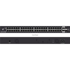 Ubiquiti EdgeSwitch 48 / Lite / 48 Gigabit RJ45 Ports / 2 SFP+ Ports / 2 SFP Ports / 1 Serial Port / ES-48-Lite