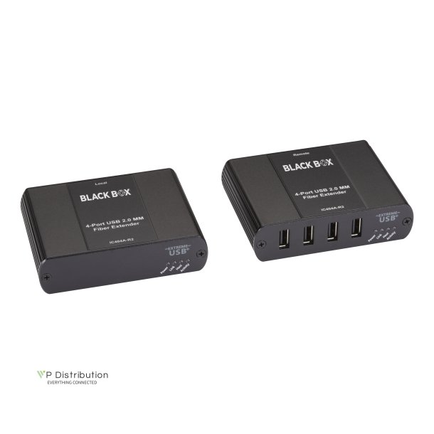 Black Box 4 Port Usb 2.0 Mm Fiber Extender