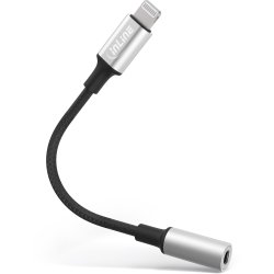 InLine Lightning Audio Adapter Cable, for iPad, iPhone, iPod, silver/black, 0.1m MFi-Certified