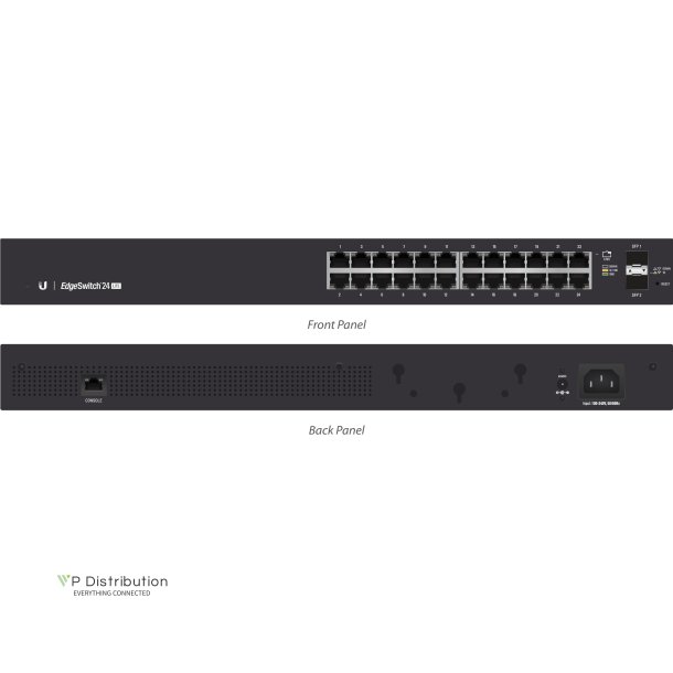 Ubiquiti EdgeSwitch 24 / Lite / 24 Gigabit RJ45 Ports / 2 SFP Ports / 1 Serial Port / ES-24-Lite