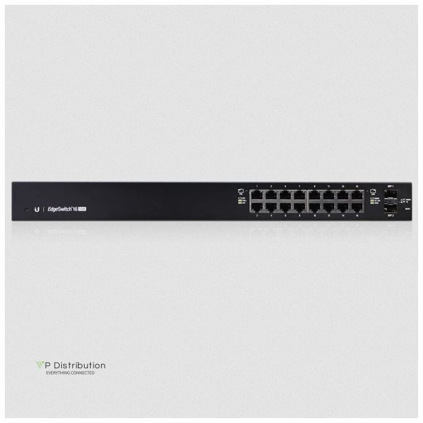 Ubiquiti EdgeSwitch 16 / 16 Gigabit RJ45 Ports / 2 SFP Ports / 150W / PoE+ / ES-16-150W