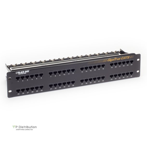 Black Box GIGATRUE CAT6 PATCH PANEL - 1U, UNSHIELDED, 48-PORT