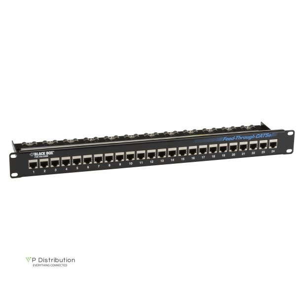 Black Box CAT5E FEED THROUGH PATCH PANEL SHIELDED 24 PORT