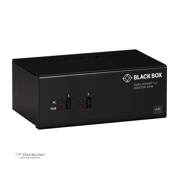 Black Box 2 Port, Dual Head, Dp1.2, Usb3, Audio Kvm Switch, Edid