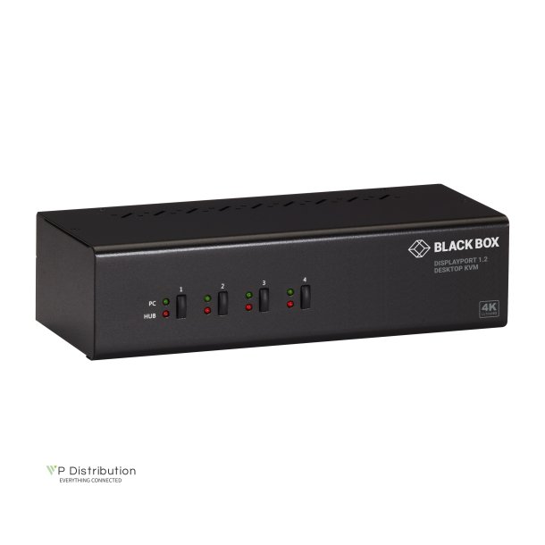 Black Box 4 Port, Dual Head, Dp1.2, Usb3, Audio Kvm Switch, Edid