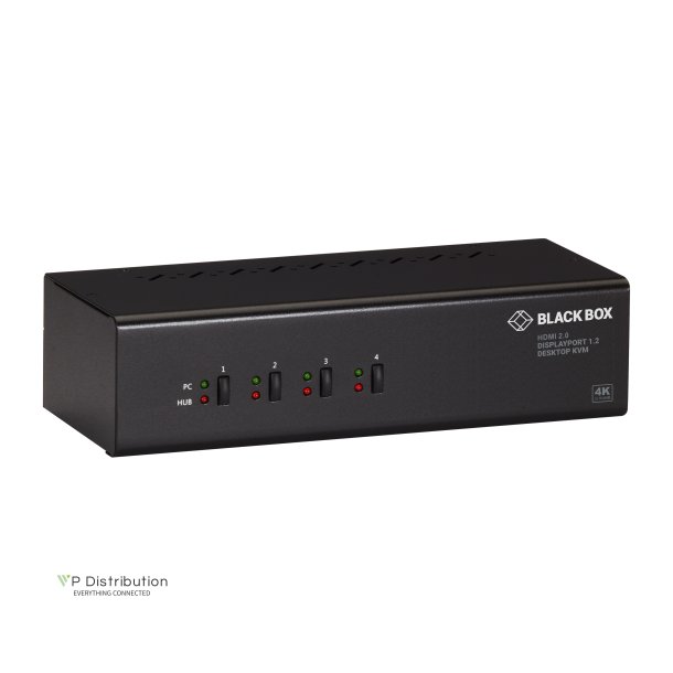 Black Box 4 Port, Dual Head, Hdmi/Dp,Usb3,Audio,Kvm Switch