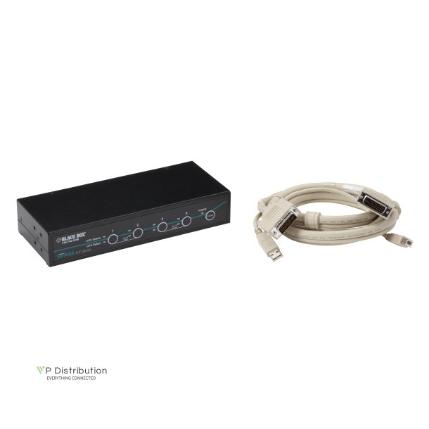 Black Box 4-Port Dvi,Usb With Emulated Usb + Cables