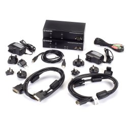 Black Box KVX SERIES DVI-D KVM EXTENDER, DH, TX+RX