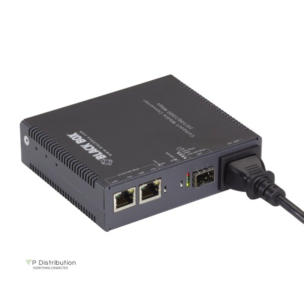 Black Box Gigabit Media Converter, 3 Ports, Internal Power, Sfp