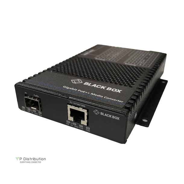 Black Box 10/100/1000Bt 60W Poe 100/1000Bx Sfp Ind Media Converter