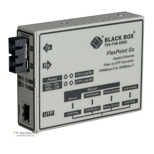 Black Box Flexpoint Gx, Gigabit Media Converter 1000Baset With Us Psu