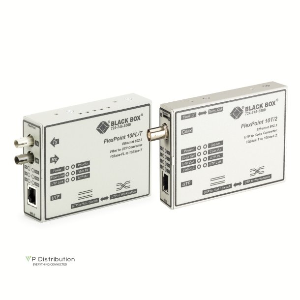 Black Box Flexpoint 10Bfl/10Bt Converter (Mm/St) &amp; Flexpoint 10Bt/Bnc