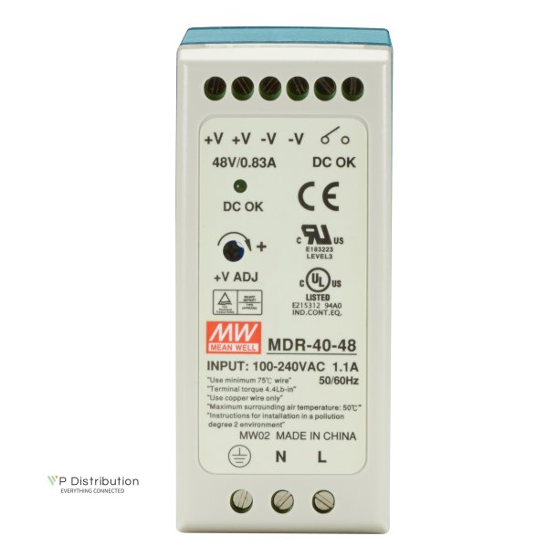 Black Box Din Rail Power Supply 40W, 48Vdc