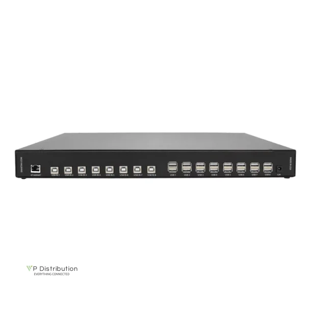 SmartAVI 8-Port, USB 2.0 Matrix Switch 8x8 Transparent . Includes [MU-88 and PS12VD5A]