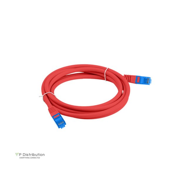PATCHCORD CAT.6A S/FTP LSZH CCA 3M RED FLUKE PASSED LANBERG