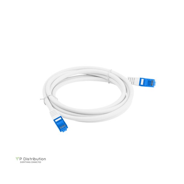 PATCHCORD CAT.6A S/FTP LSZH CCA 3M WHITE FLUKE PASSED LANBERG