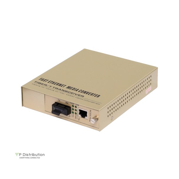 PeakOptical 10/100/1000M, auto-sensing, SM, 20km, SC Fiber Media Converter, Extend. Temperat. 