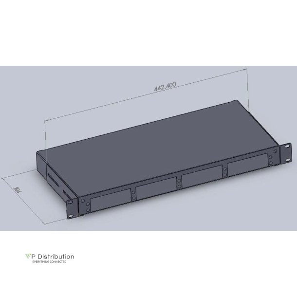 PeakOptical PeakOptical MPO Patch Panel 19", 1U for 4 Cassettes 