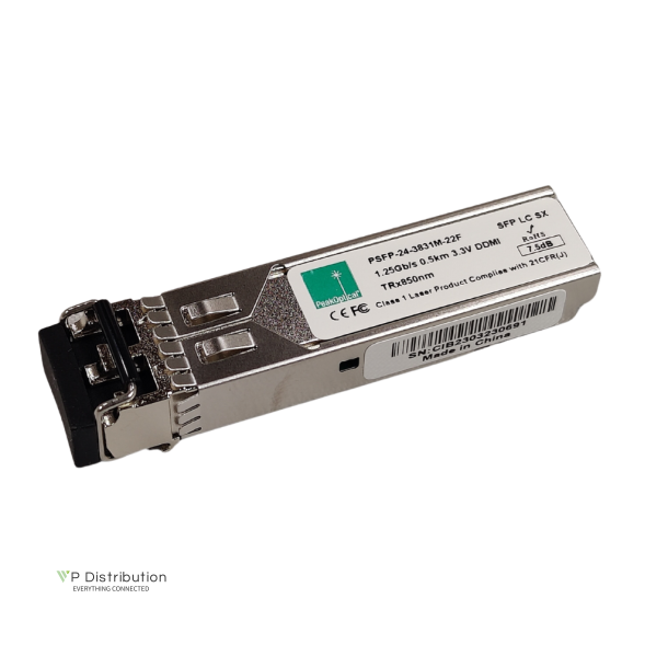 PeakOptical AGM731F Compliable, 850nm, 0.5km, 7.5dB, 1.25Gb/s SFP with DDMI 