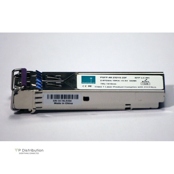 PeakOptical 2.125/1.064Gb/s Fiber Channel SFP 1310nm DFB, 40km, with DDMI 