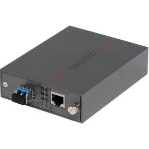 PeakOptical Media Converter with 1 SFP Port 100/1000Mb/s, Ext. PSU, Auto-Sensing 155Mbps-1.25Gbps SFP support