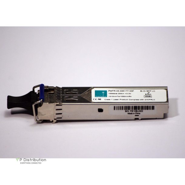 PeakOptical DEM-330T Compliable, Bi-di SFP LC 1550nmTx/1310Rx DFB 20 km, 12.5dB, DDMI 