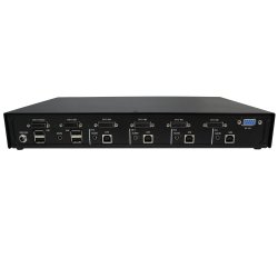 SmartAVI DVI-D/USB QuadKVMPro: 4-Port KVM Switch with Multiview Preview Screen and USB 2.0 / Audio