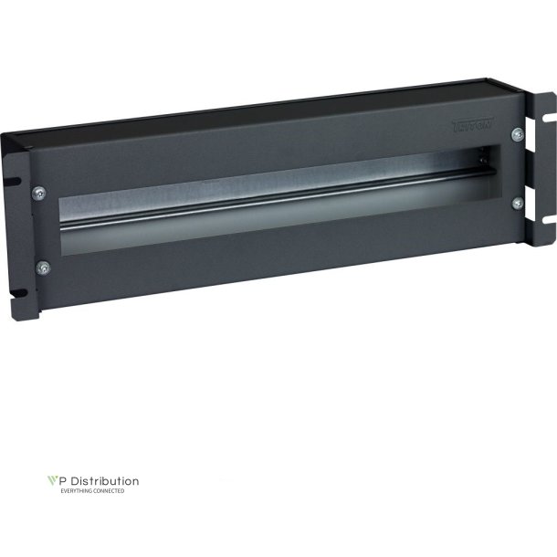 Triton 19" Circuit-Breaker Strip 3U With Top-Hat Rail/Cover, Black