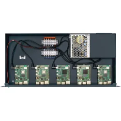 1U PI Case with power supply for max. 5 units Raspberry Pi 4