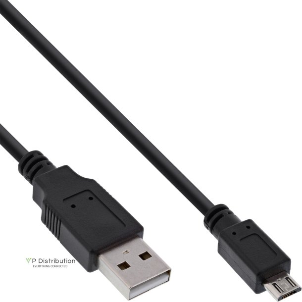 InLine Basic Micro-USB 2.0 cable, USB A male to Micro-B male, black, 1m