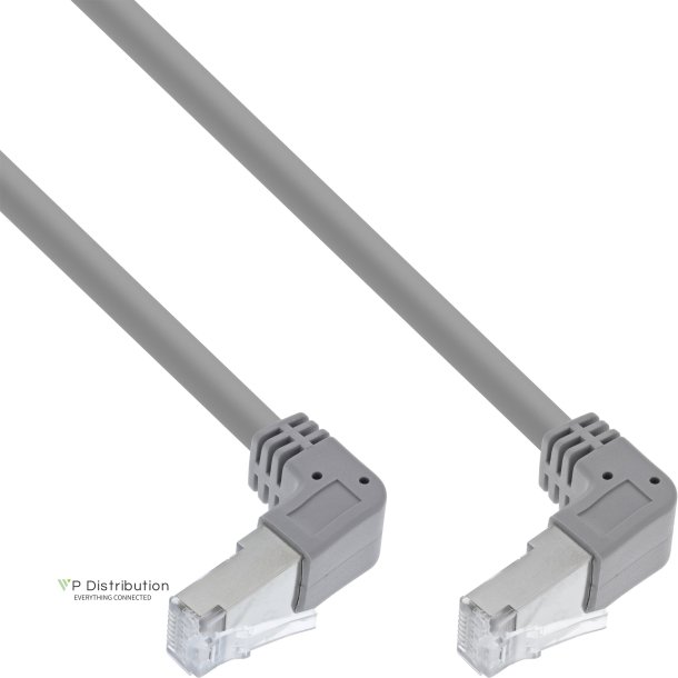 InLine&reg; Patch cable two side down angled, S/FTP, Cat.6, 250MHz, PVC, 0.90m