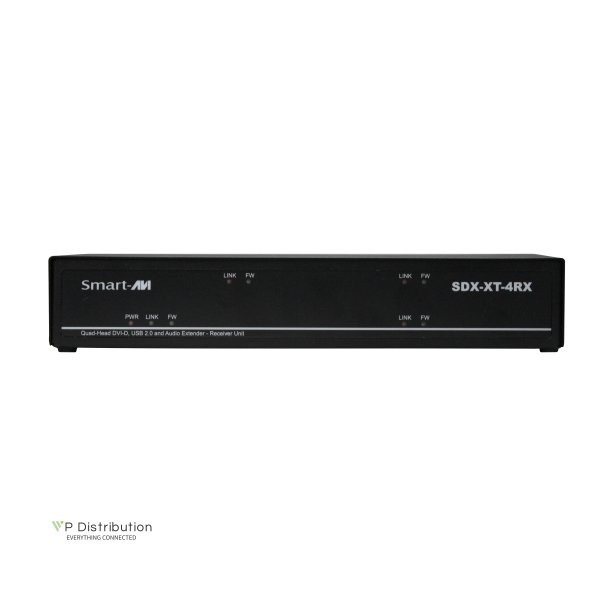 SmartAVIDVI-D,Quad-Head, USB 2.0, Audio, CAT5/5e/6 Receiver. Includes: [SDX-XT-4P-RX-S,(PS5VD3A-wllmt)]