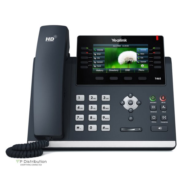 YEALINK SIP-T46S IP PHONE BLACK HANDSET LCD 16 LINES