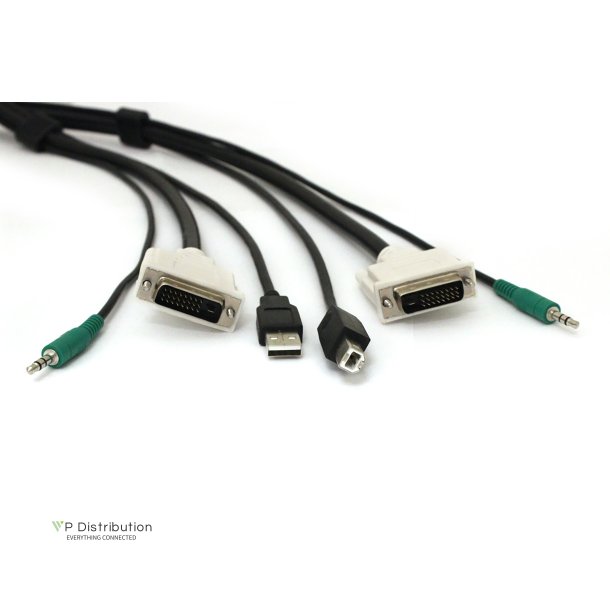 Black Box 6 Ft Kvm Usb Dual Link Dvi Cable With Audio- Taa Compliant