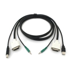 Black Box 6 Ft Kvm Usb Dual Link Dvi Cable With Audio- Taa Compliant