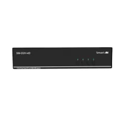 SmartAVI DisplayPort In, 4-Port, Dual-Head, HDMI Out KVM Switch with USB 2.0 and Audio Support. [D2H-4P-DUO, PS12VD2A]