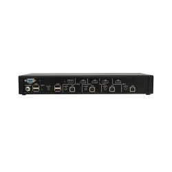SmartAVI DisplayPort In, 4-Port, Single-Head, HDMI Out KVM Switch with USB 2.0 and Audio Support . Includes: [D2H-4P, PS12VD2A]
