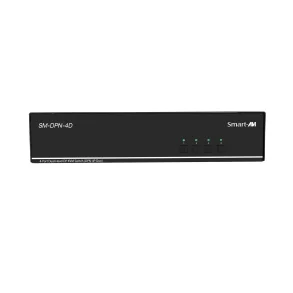SmartAVI Dual Head 4-Port DisplayPort KVM Switch with Audio and USB 2.0 Support. Includes: [SM-DPN-4D, PS12VD2A]