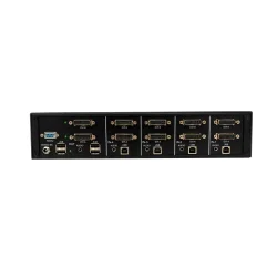 SmartAVI DVI-D, 4-Port, Dual-Head, KVM Switch with USB 2.0 &amp; Stereo Audio support and Keyboard/Mouse Emulation. Includes: [SM-DVN-4D, PS5VD4A]
