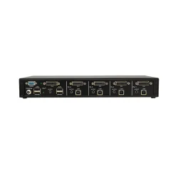 SmartAVI DVI-D, 4-Port KVM Switch with USB 2.0 &amp; Stereo Audio support and Keyboard/Mouse Emulation. Includes: [SM-DVN-4S, PS5VD4A]