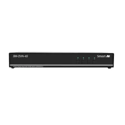 SmartAVI DVI-D, 4-Port KVM Switch with USB 2.0 &amp; Stereo Audio support and Keyboard/Mouse Emulation. Includes: [SM-DVN-4S, PS5VD4A]