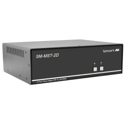 SmartAVI 2 Port, Dual-Head, KVM MST with Dual 4K HDMI Out. Includes: [SM-MST-2D-S, PS12V2A]