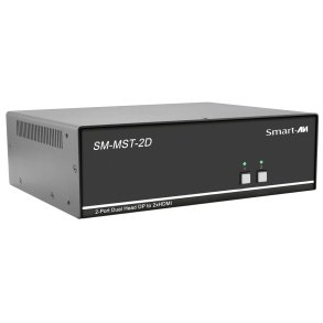 SmartAVI 2 Port, Dual-Head, KVM MST with Dual 4K HDMI Out. Includes: [SM-MST-2D-S, PS12V2A]