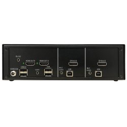 SmartAVI 2 Port, Dual-Head, KVM MST with Dual 4K HDMI Out. Includes: [SM-MST-2D-S, PS12V2A]